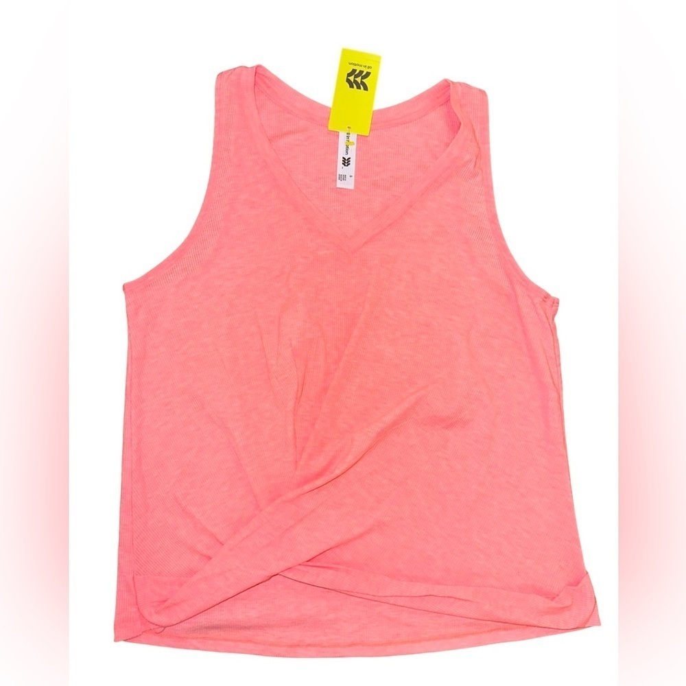 NWT -ALL IN MOTION - sport VNECK TOP-  RIBBED  - SZ S